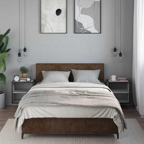 Væghængte sengeborde 2 stk. 40x31x39,5 cm grå sonoma-eg