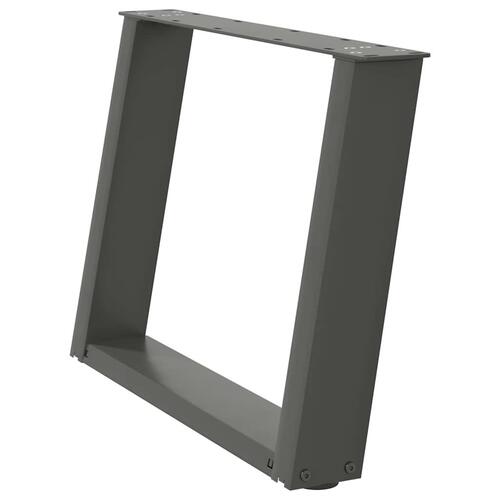 Sofabordben U-formet 2 stk. 70x(42-43) cm stål antracitgrå