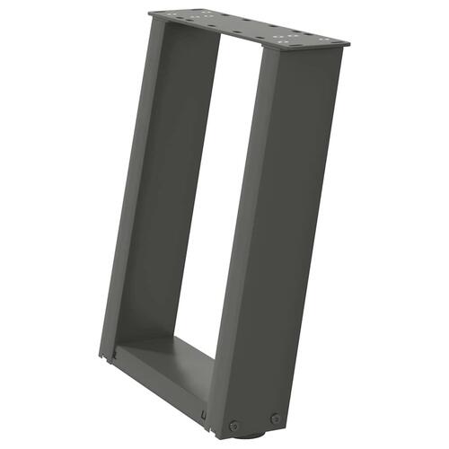 Sofabordben U-formet 2 stk. 38x(42-43) cm stål antracitgrå