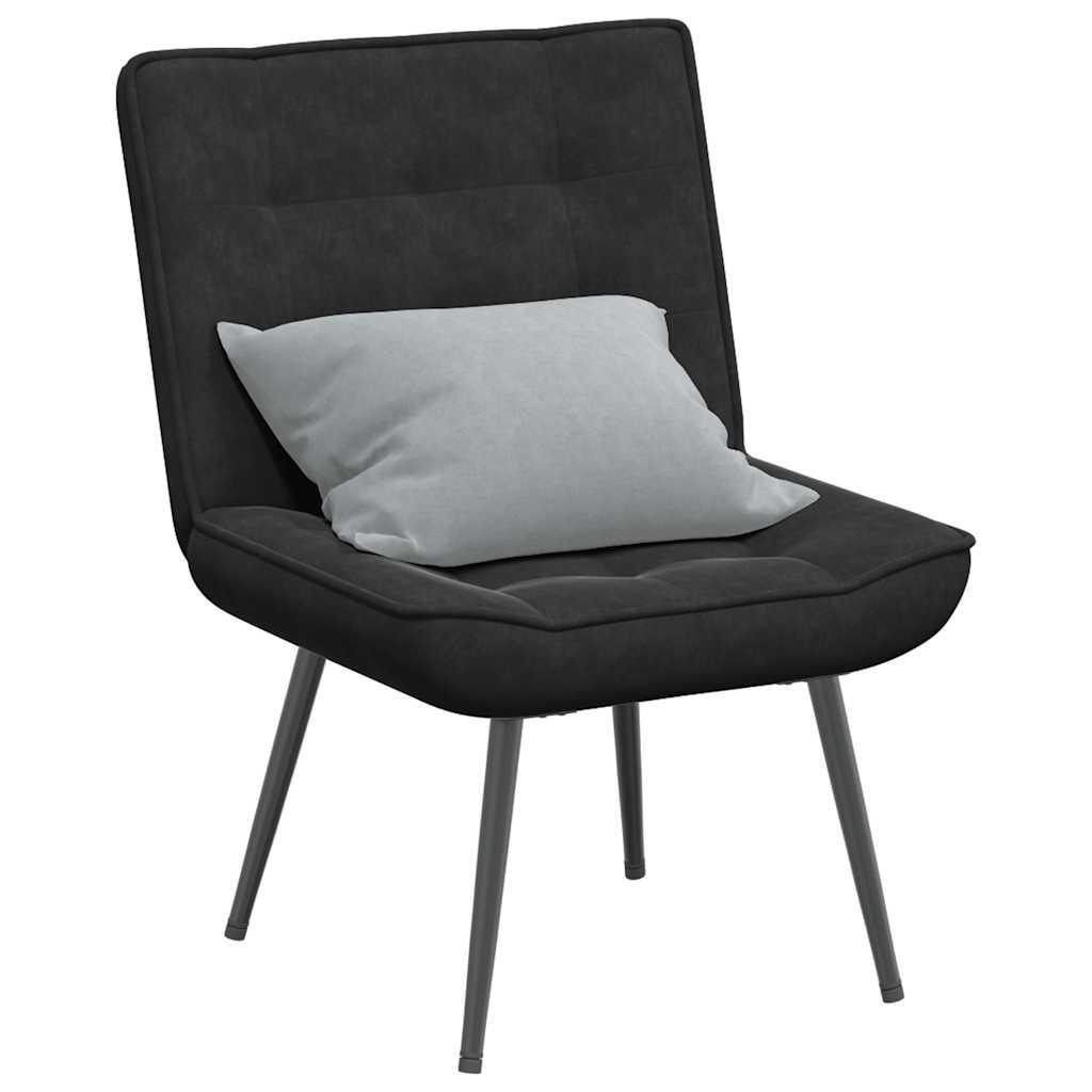 Lænestol 64x74x84 cm fløjl sort