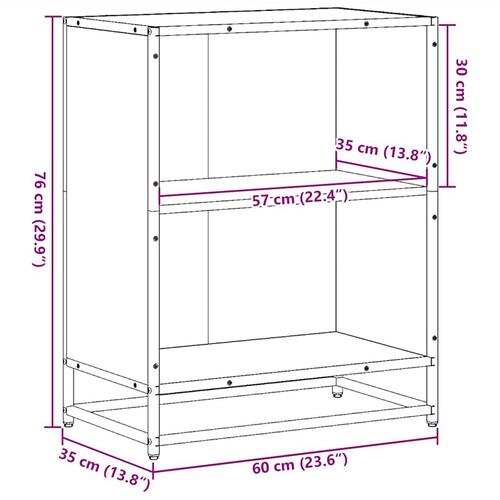 Bogreol 60x35x76 cm konstrueret træ sonoma-eg