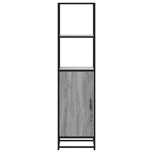 Skab 35,5x35x139 cm konstrueret træ grå sonoma-eg og metal