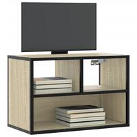 Tv-bord 60x31x39,5 cm konstrueret træ og metal sonoma-eg