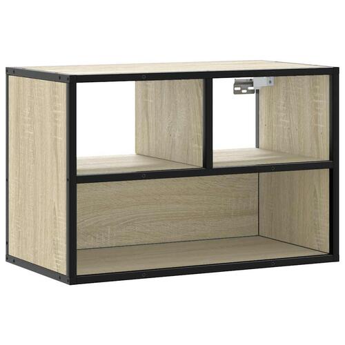 Tv-bord 60x31x39,5 cm konstrueret træ og metal sonoma-eg