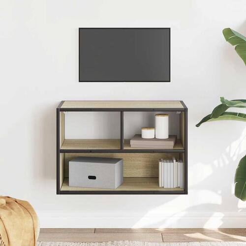 Tv-bord 60x31x39,5 cm konstrueret træ og metal sonoma-eg