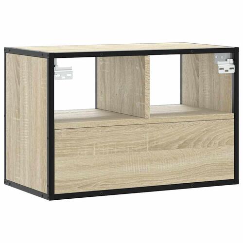 Tv-bord 60x31x39,5 cm konstrueret træ og metal sonoma-eg