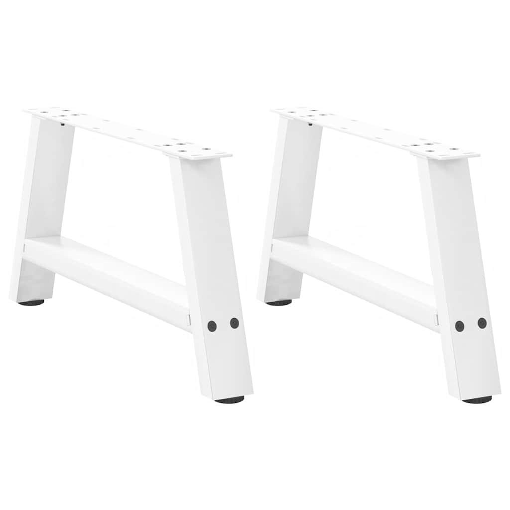 Sofabordben A-formet 2 stk 60x(30-31) cm stål hvid