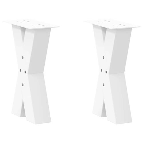 Sofabordben X-formet 2 stk 38x(42-43) cm stål hvid