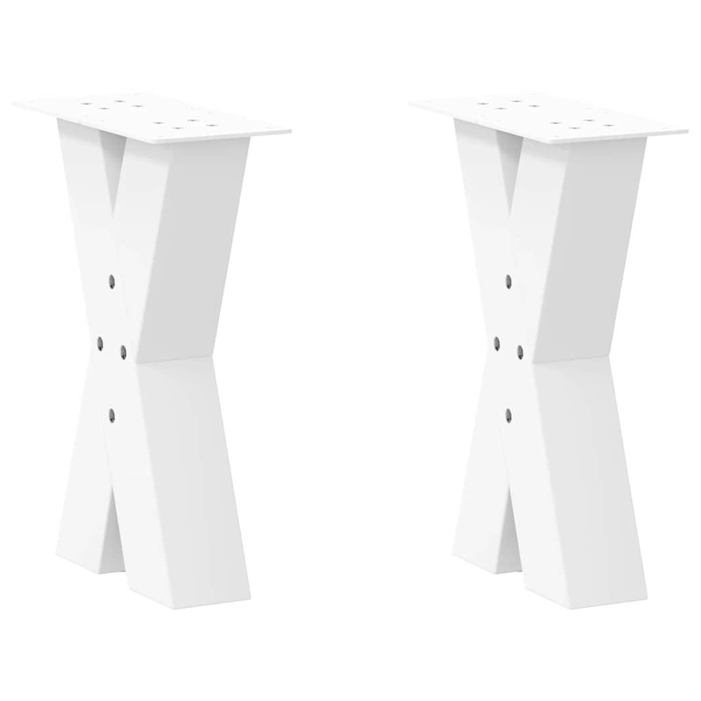 Sofabordben X-formet 2 stk 38x(42-43) cm stål hvid