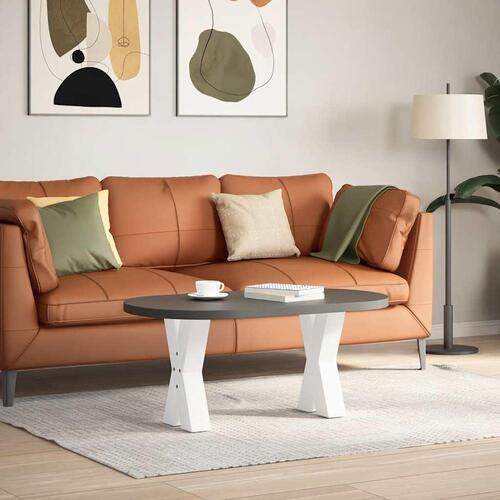 Sofabordben X-formet 2 stk 38x(42-43) cm stål hvid