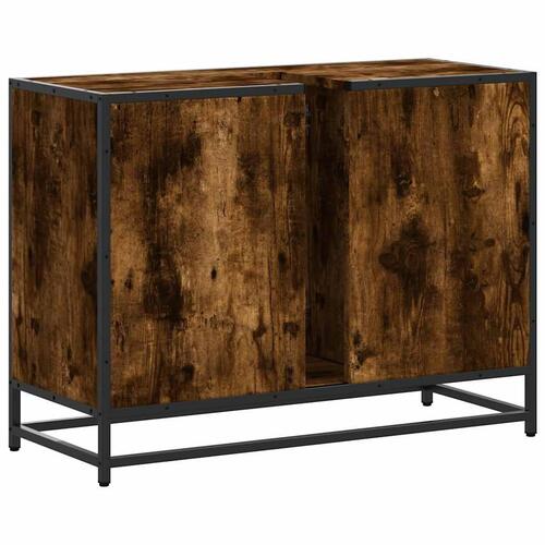Underskab til håndvask 80x33x60 cm konstrueret træ røget eg
