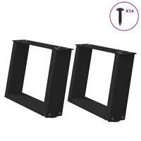 Sofabordben U-formet 2 stk. 50x(30-31) cm stål sort