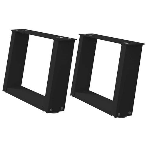 Sofabordben U-formet 2 stk. 50x(30-31) cm stål sort