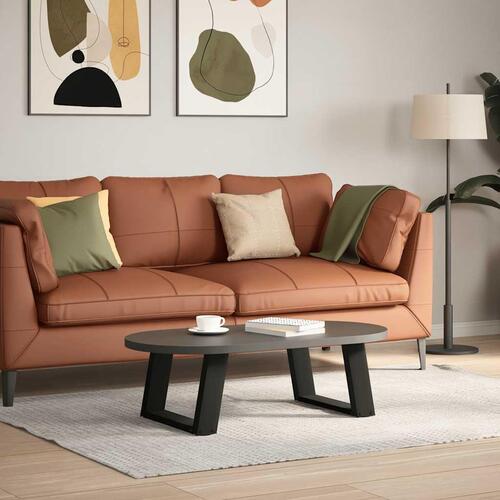 Sofabordben U-formet 2 stk. 50x(30-31) cm stål sort
