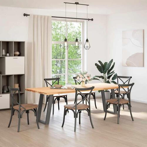 Spisebordsben U-formet 2 stk. 60x(72-73) cm stål antracitgrå