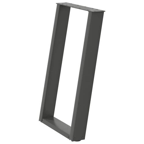 Spisebordsben U-formet 2 stk. 60x(72-73) cm stål antracitgrå