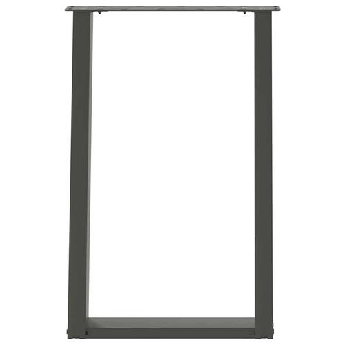 Spisebordsben U-formet 2 stk. 60x(72-73) cm stål antracitgrå