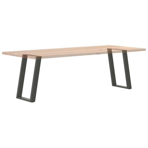 Spisebordsben U-formet 2 stk. 60x(72-73) cm stål antracitgrå
