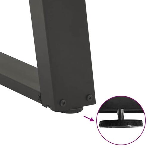 Spisebordsben U-formet 2 stk. 60x(72-73) cm stål antracitgrå