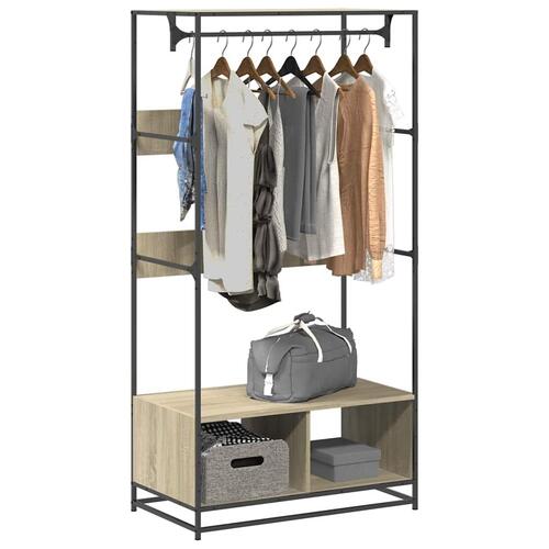 Klædeskab 90x50x180 cm konstrueret træ sonoma-eg