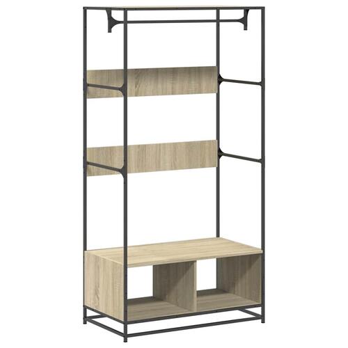 Klædeskab 90x50x180 cm konstrueret træ sonoma-eg