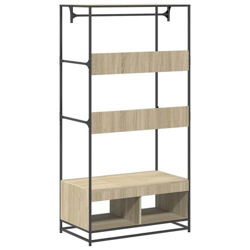 Klædeskab 90x50x180 cm konstrueret træ sonoma-eg