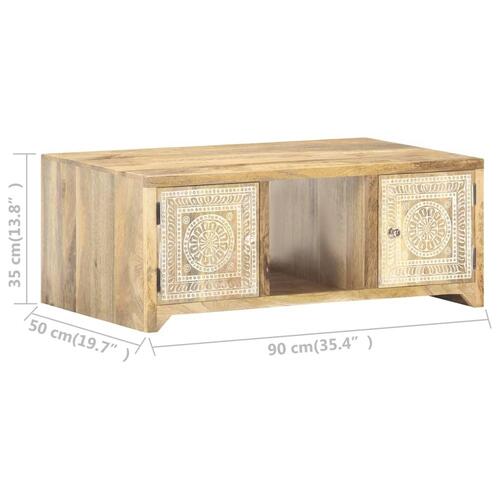 Sofabord 90x50x35 cm massivt mangotræ