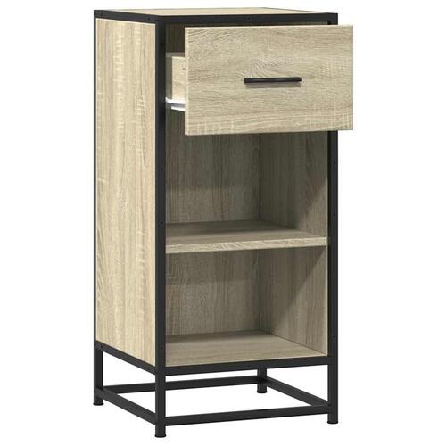 Skab 35,5x35x76 cm konstrueret træ og metal sonoma-eg