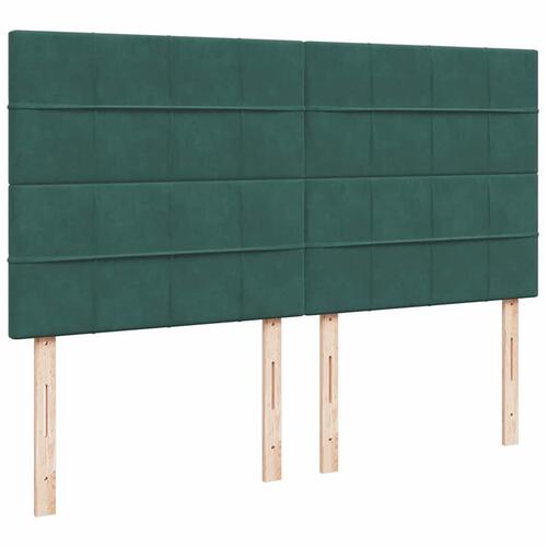 Osmannisk sengeramme med madrasser 180x200 cm fløjl mørkegrøn