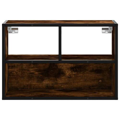 Tv-bord 60x31x39,5 cm konstrueret træ og metal røget egetræ