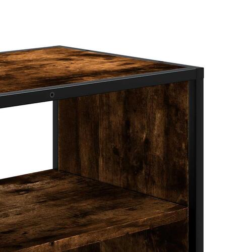 Tv-bord 60x31x39,5 cm konstrueret træ og metal røget egetræ