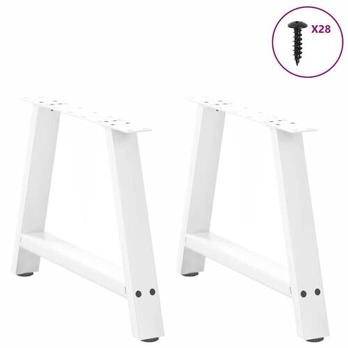 Sofabordben A-formet 2 stk 70x(42-43) cm stål hvid