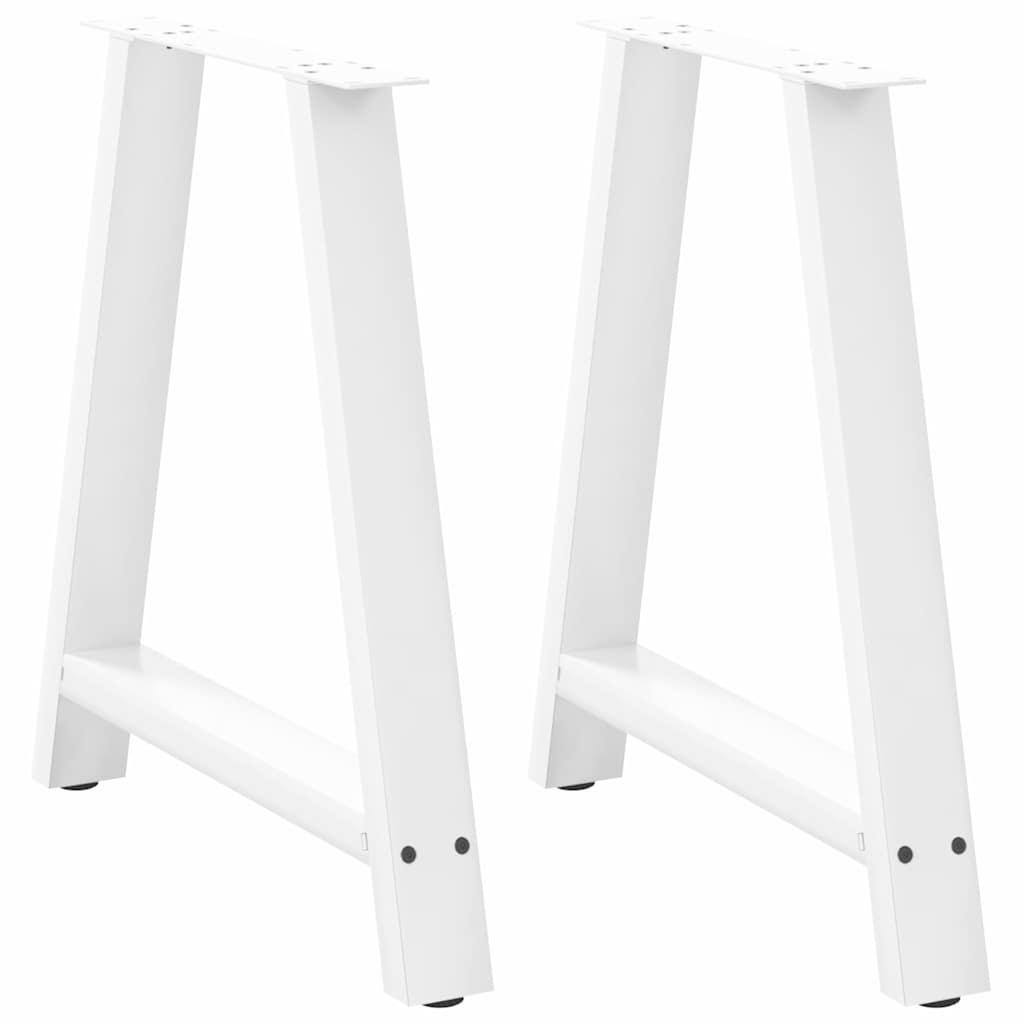 Sofabordben A-formet 2 stk 80x(72-73) cm stål hvid