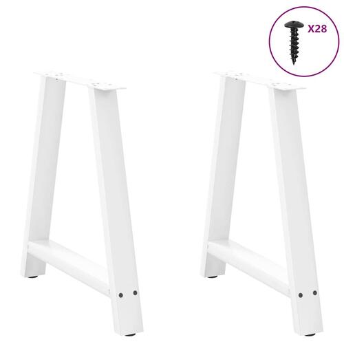 Sofabordben A-formet 2 stk 80x(72-73) cm stål hvid