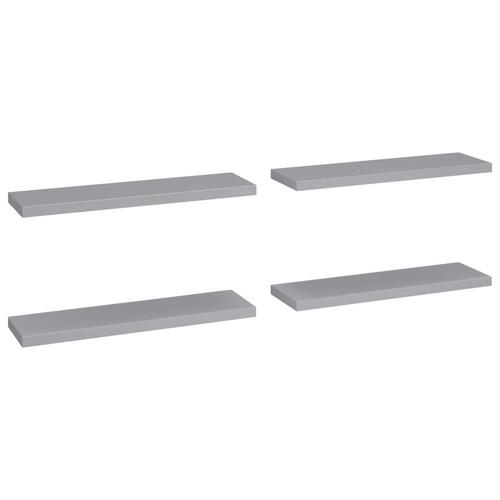 Svævehylder 4 stk. 90x23,5x3,8 cm MDF grå