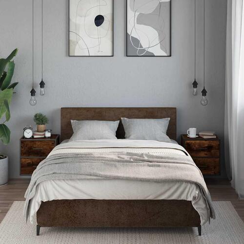 Væghængte sengeborde 2 stk. 40x31x39,5 cm røget egetræsfarve