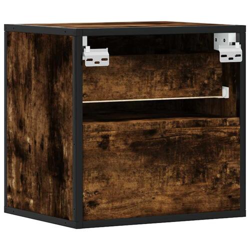 Væghængte sengeborde 2 stk. 40x31x39,5 cm røget egetræsfarve