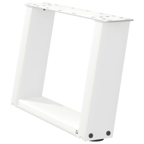 Sofabordben U-formet 2 stk. 50x(30-31) cm stål hvid