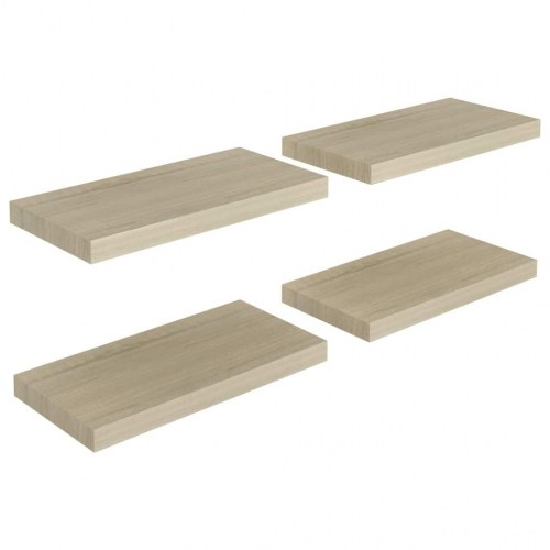 Væghylder - 4 stk. 50×23×3,8 cm i MDF, egetræsfarve