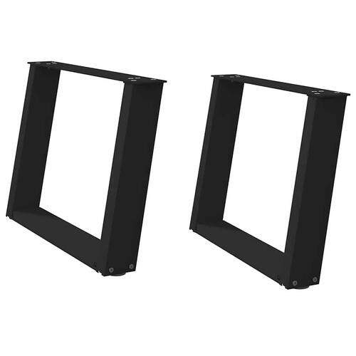 Sofabordben U-formet 2 stk. 70x(42-43) cm stål sort