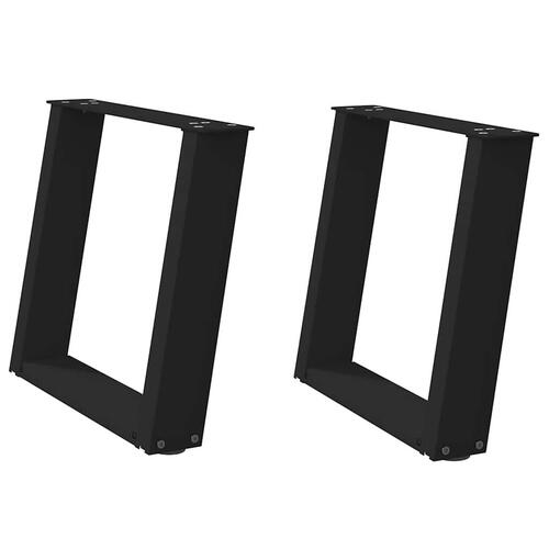 Sofabordben U-formet 2 stk. 50x(42-43) cm stål sort