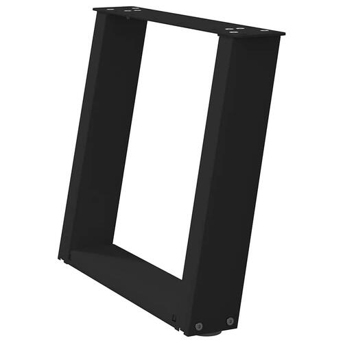 Sofabordben U-formet 2 stk. 50x(42-43) cm stål sort
