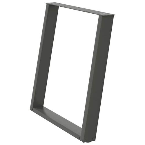 Spisebordsben U-formet 2 stk. 80x(72-73) cm stål antracitgrå