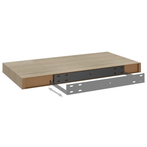 Væghylder - 4 stk. 50×23×3,8 cm i MDF, egetræsfarve