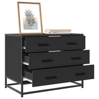 Skuffeskab 70x41x56 cm konstrueret træ sort