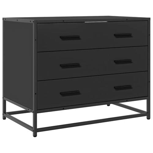 Skuffeskab 70x41x56 cm konstrueret træ sort