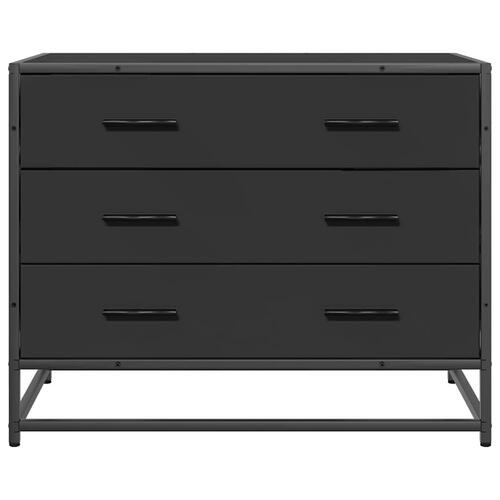Skuffeskab 70x41x56 cm konstrueret træ sort