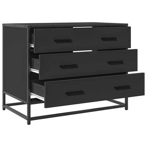 Skuffeskab 70x41x56 cm konstrueret træ sort