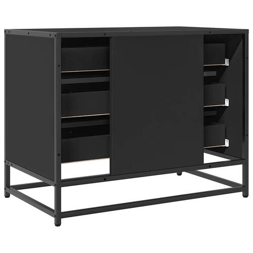 Skuffeskab 70x41x56 cm konstrueret træ sort