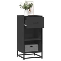 Skuffeskab 35,5x35x76 cm konstrueret træ og metal sort